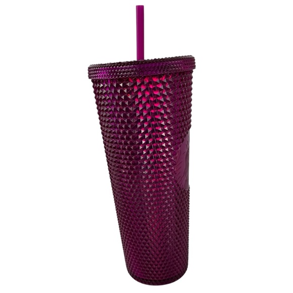 New Starbucks Purple Bling Berry Blast 2022 Cold Cup Studded Venti Tumbler 24oz - Picture 3 of 11